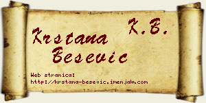 Krstana Bešević vizit kartica